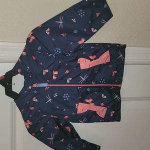 Girls 12m navy blue/pink cherokee rain jacket